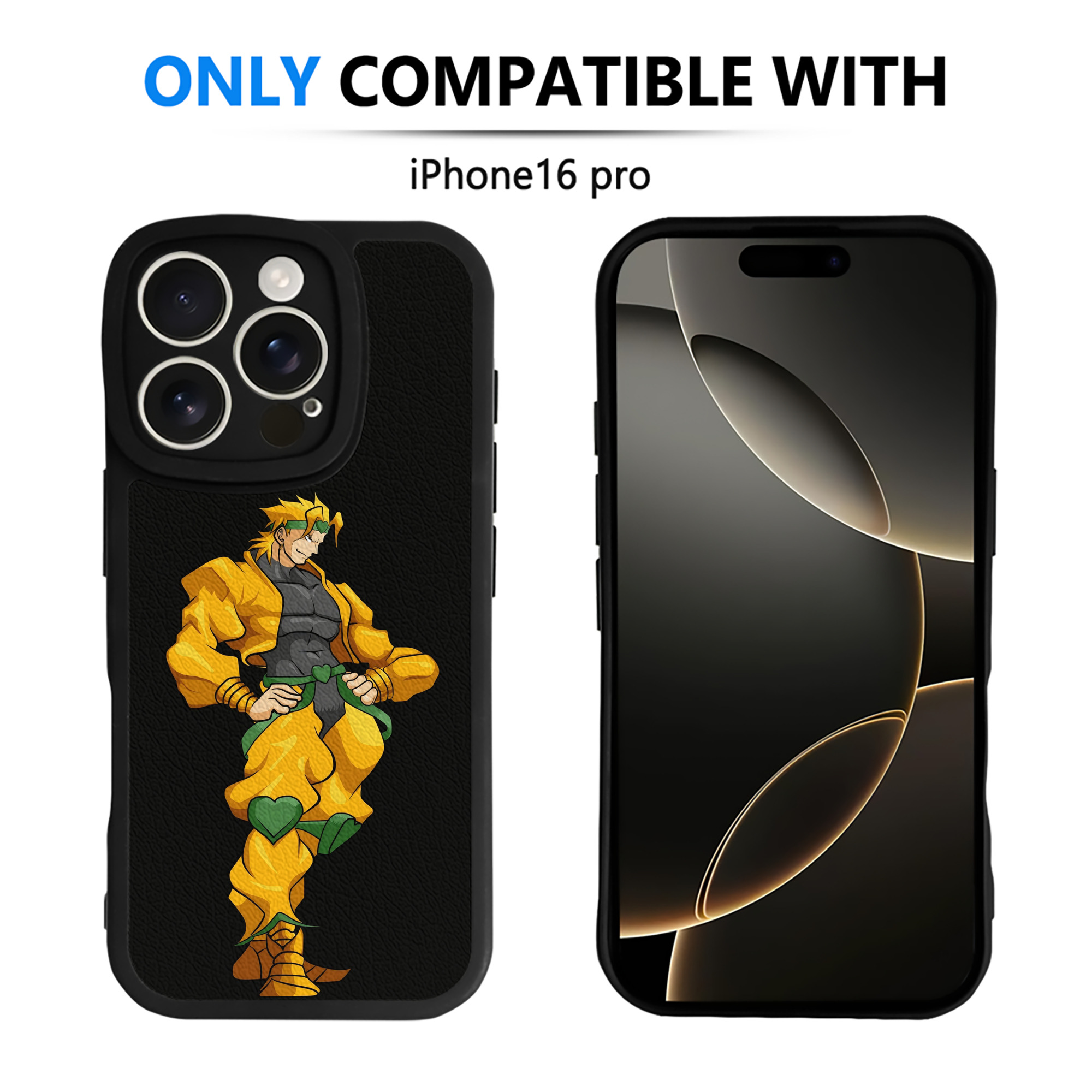 （画像用） ジョジョの奇妙な冒険 ディオ?ブランドー JoJo's Bizarre Adventure Dio Brando 【iPhone 16シリーズ対応】シリコンスマホケース（レザー調） 材質：シリコン
